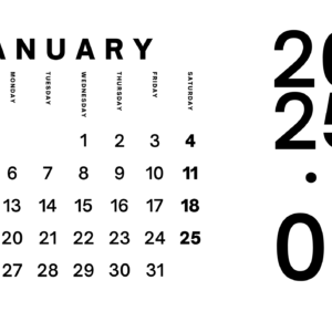 2025 Minimal Bold Calendar