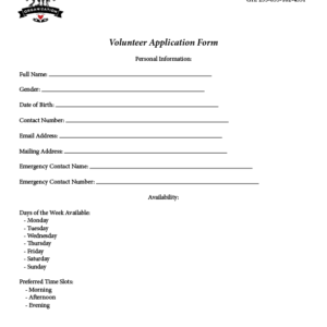 volunteer form